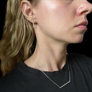 Silver Necklace and Earrings Set with CZ